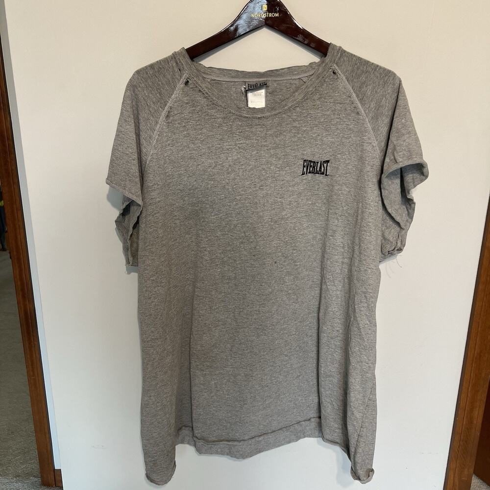 Vintage Everlast Gray Sleeveless Muscle Raglan Cutoff Muscle Tee T Shirt XXL